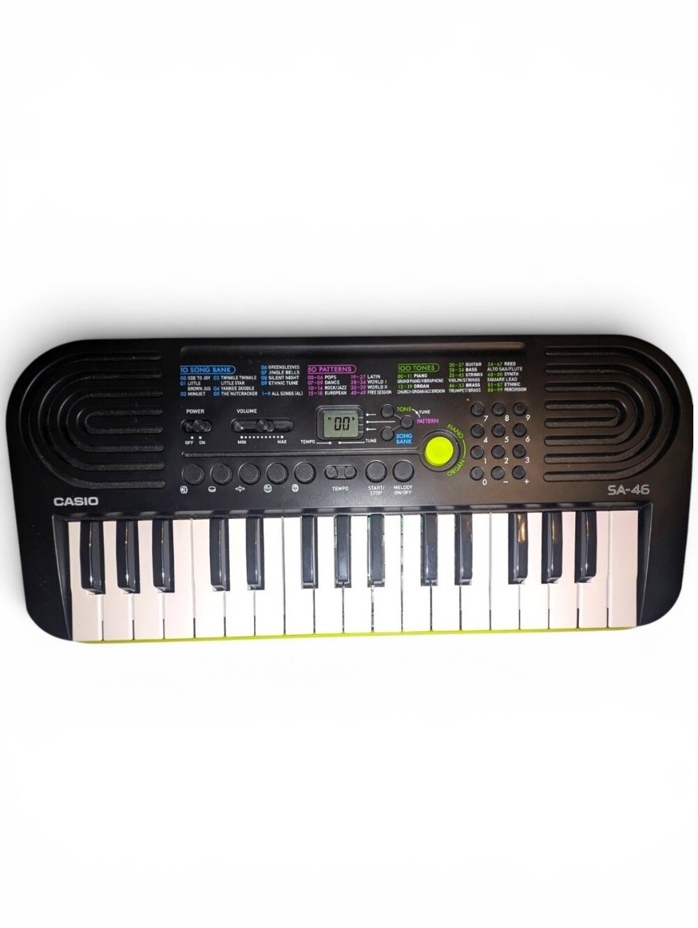 Casio SA-46 Beginner Keyboard 32-Key Portable Electronic Piano w/ Power Adapter